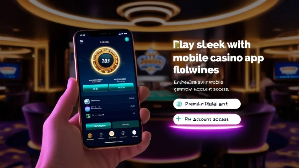 Mobiele casino-app met duidelijke navigatie op een smartphone