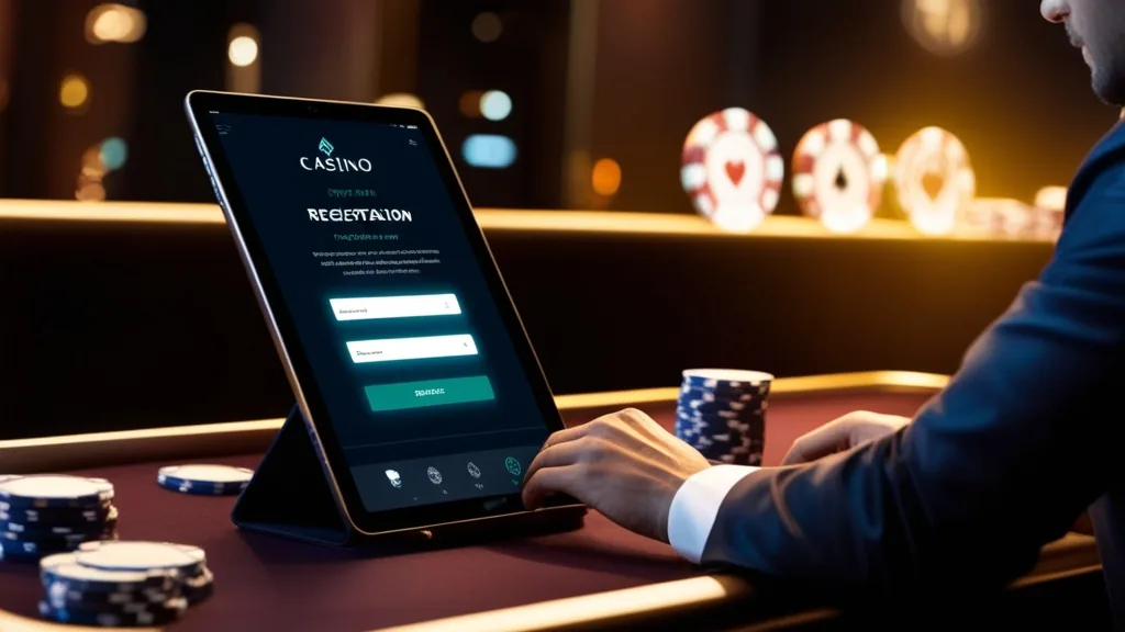 Nieuwe gebruiker vult een registratieformulier in op een casinoplatform