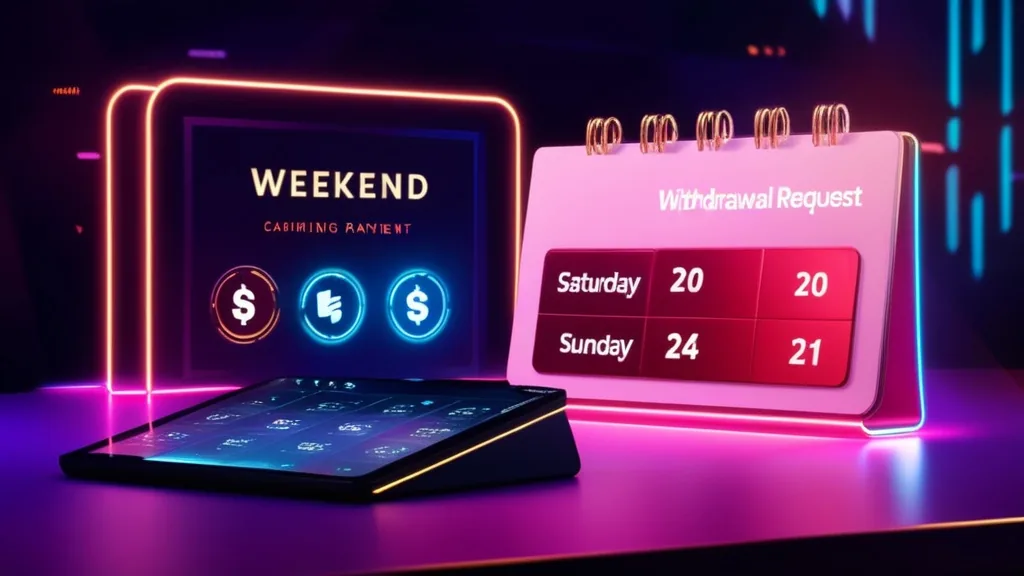 Casino-uitbetaling met weekendkalender en wachtende bankverwerking
